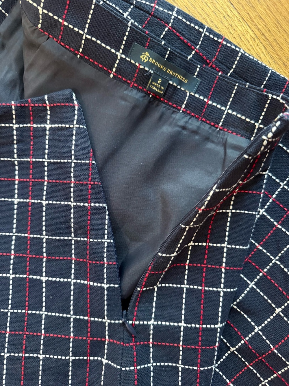 Brooks Brothers Nautical Sailor Americana Front Pleated Skirt Red Blue Size 2 - Picture 4 of 5
